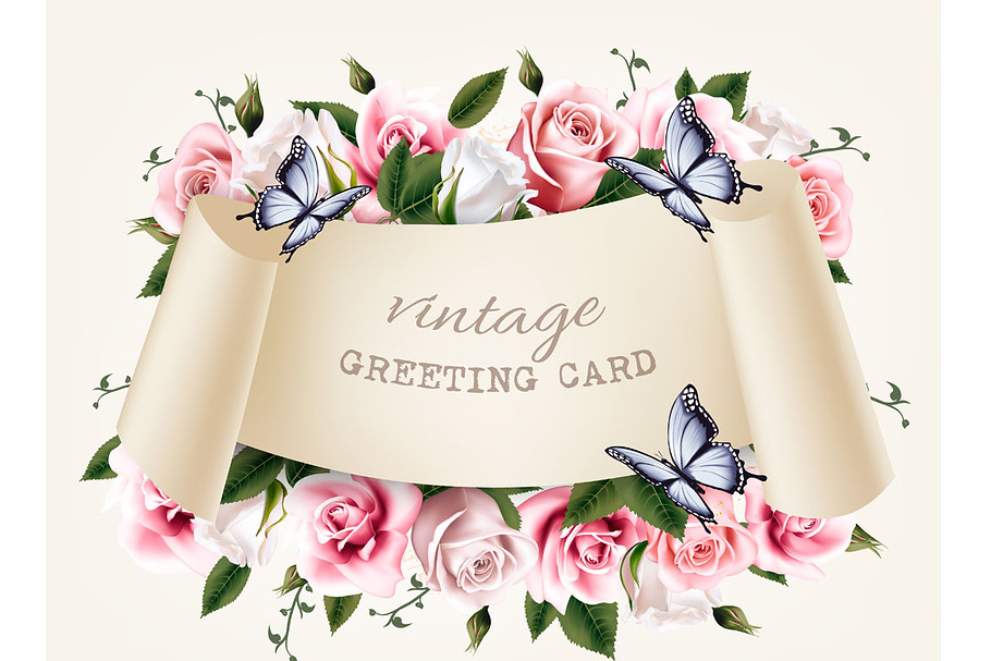 Natural vintage greeting frame in Illustrations - product preview 8