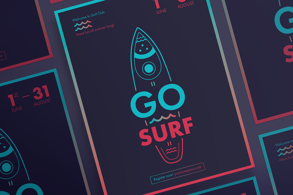 Posters | Go Surf in Flyer Templates - product preview 8