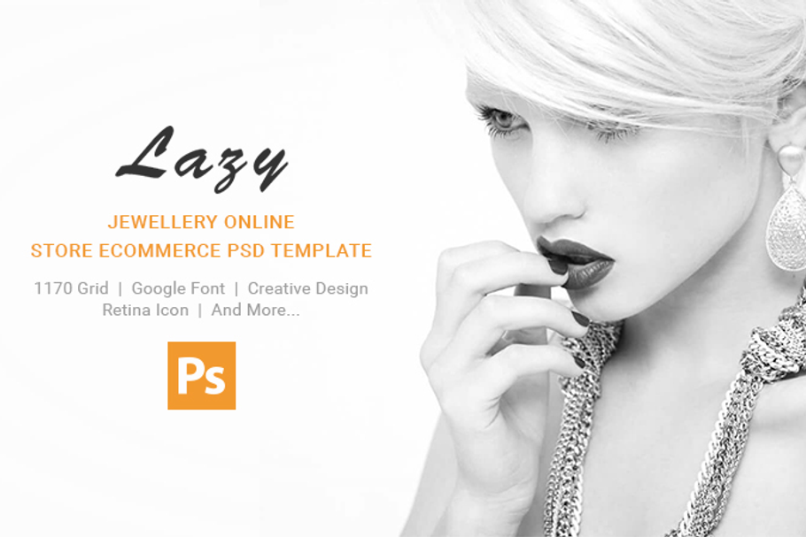 Lazy - Women Jewellery PSD Template in Website Templates - product preview 8