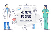 Medical people illustration set