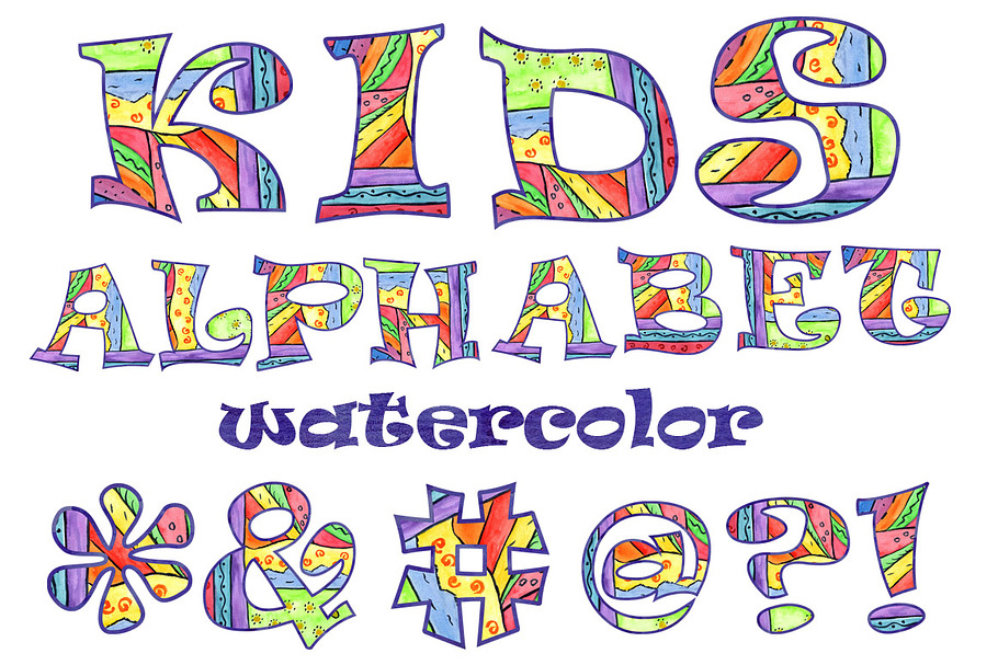 KIDS ALPHABET CLIPART in Illustrations - product preview 8