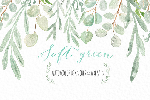  Green Bundle. vol.2. Watercolor  in Illustrations - product preview 7