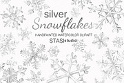Snowflakes Watercolor Clipart