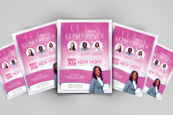Women's Conference Flyer Template in Flyer Templates - product preview 3