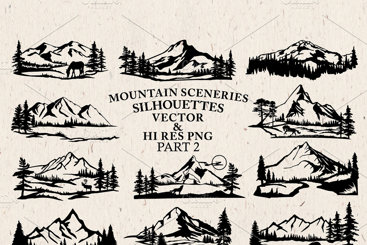 Mountain Sceneries Vector Pack 2 in Illustrations - product preview 8