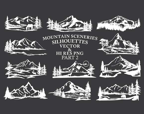 Mountain Sceneries Vector Pack 2 in Illustrations - product preview 1