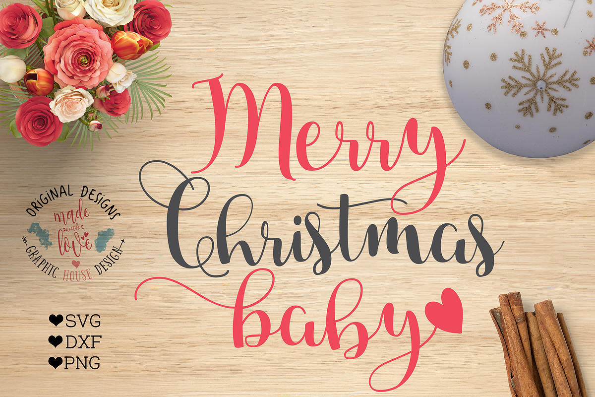 Merry Christmas Baby Cut File in Illustrations - product preview 8
