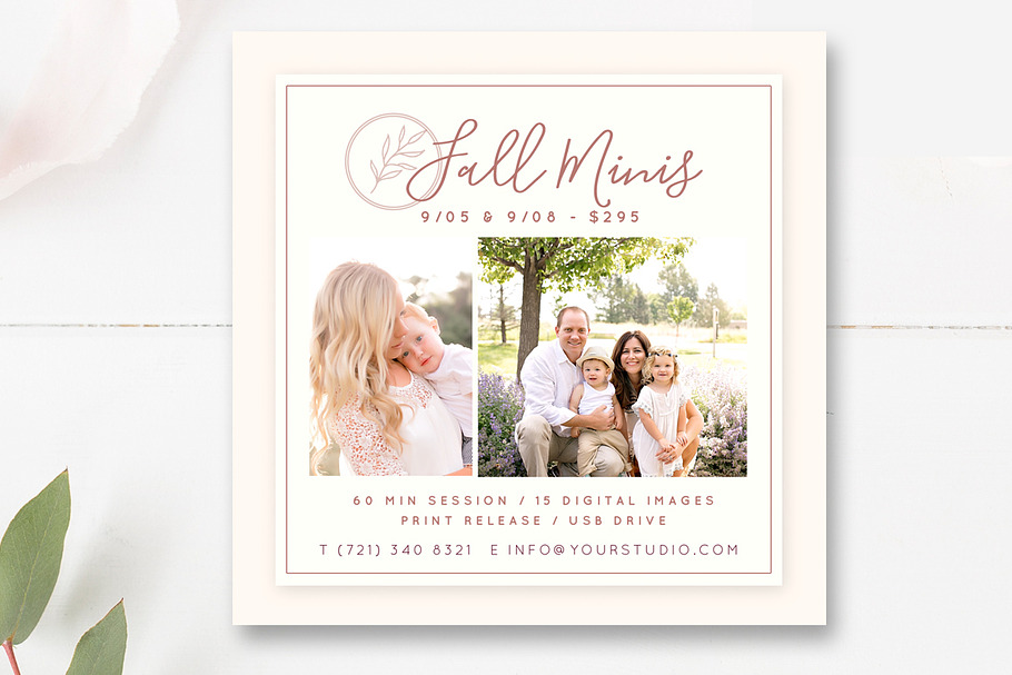 5x5 Fall Mini Session Template in Flyer Templates - product preview 8