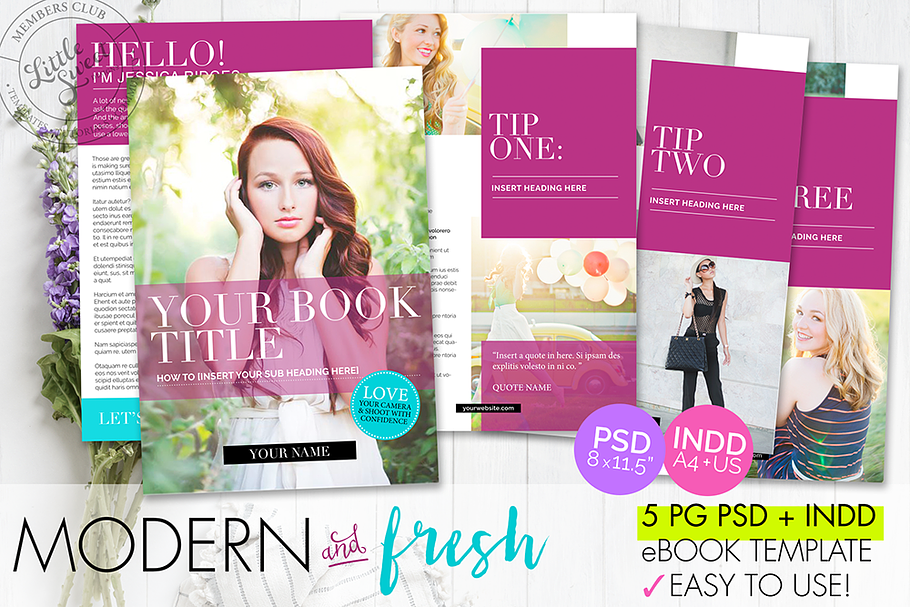 5 page eBook Template / INDD + PSD in Magazine Templates - product preview 8