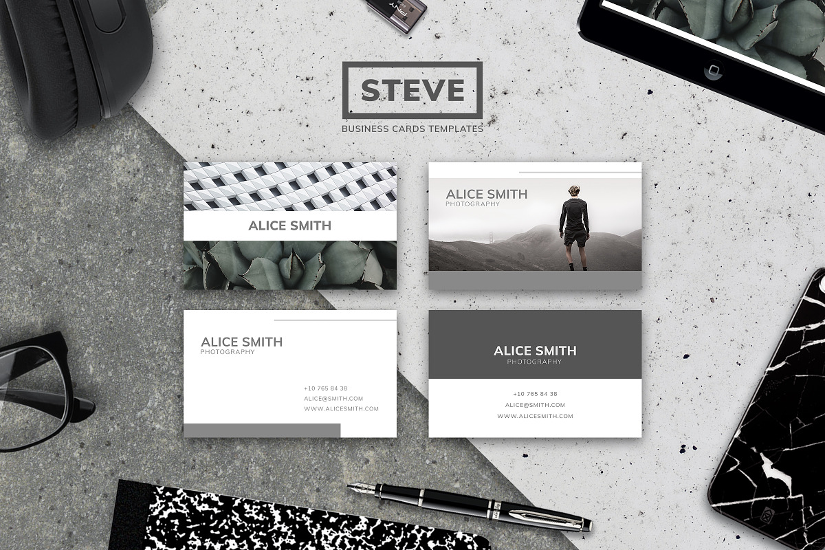 STEVE | BUSINESS CARD TEMPLATES in Business Card Templates - product preview 8