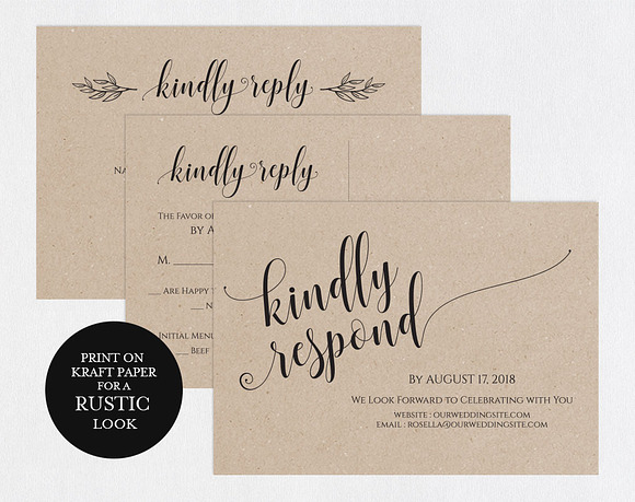RSVP cards SHR338 in Wedding Templates - product preview 1