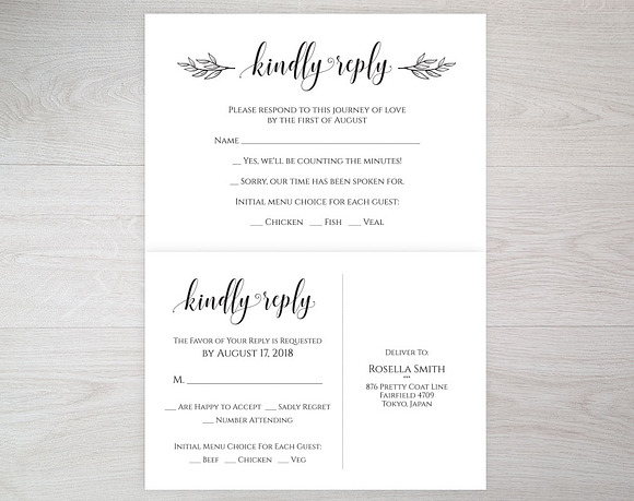 RSVP cards SHR338 in Wedding Templates - product preview 3