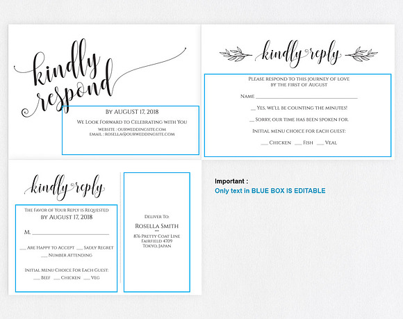 RSVP cards SHR338 in Wedding Templates - product preview 4