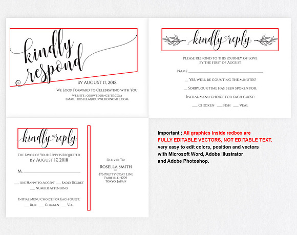 RSVP cards SHR338 in Wedding Templates - product preview 5
