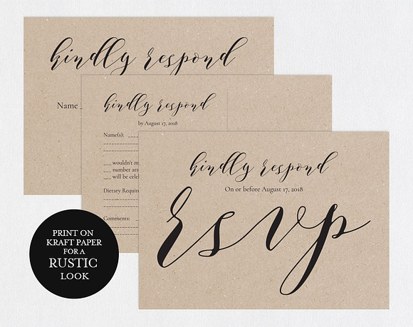 RSVP cards SHR339 in Wedding Templates - product preview 1