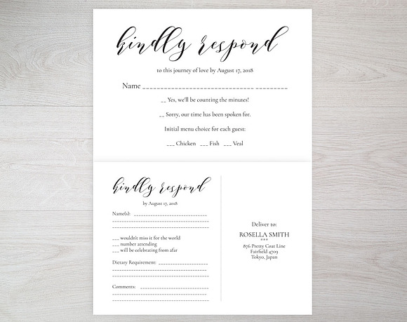 RSVP cards SHR339 in Wedding Templates - product preview 3