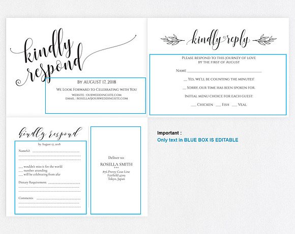 RSVP cards SHR339 in Wedding Templates - product preview 4