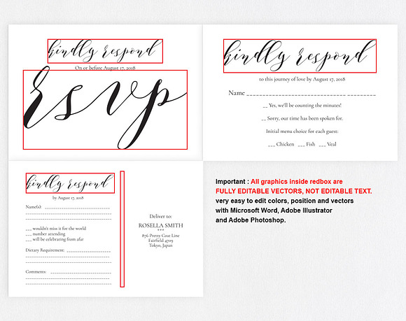 RSVP cards SHR339 in Wedding Templates - product preview 5