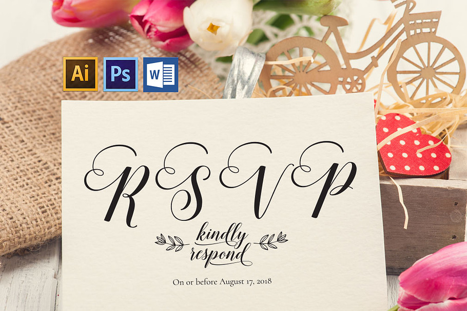 RSVP cards SHR340 in Wedding Templates - product preview 8