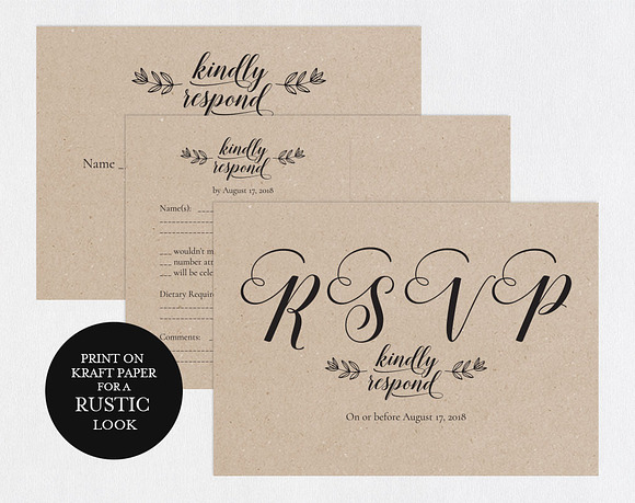 RSVP cards SHR340 in Wedding Templates - product preview 1