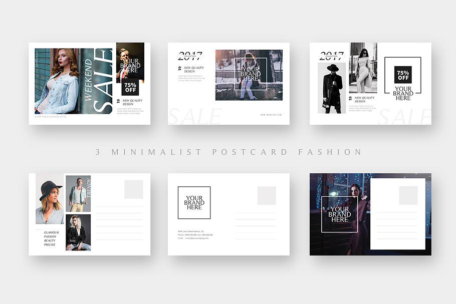 3 Fashion Sales Postcard in Postcard Templates - product preview 8