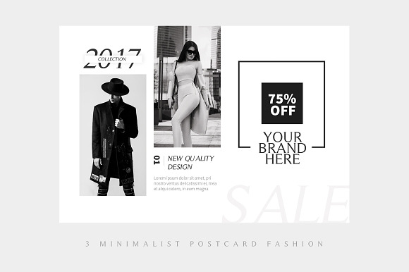 3 Fashion Sales Postcard in Postcard Templates - product preview 5