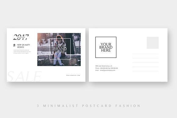 3 Fashion Sales Postcard in Postcard Templates - product preview 8