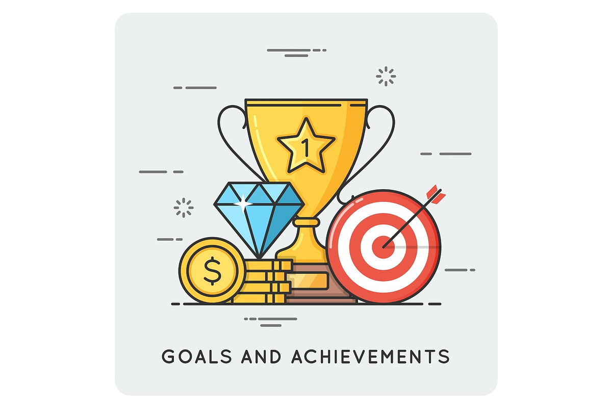 Goals and achievements. Vector flat illustration. in Illustrations - product preview 8