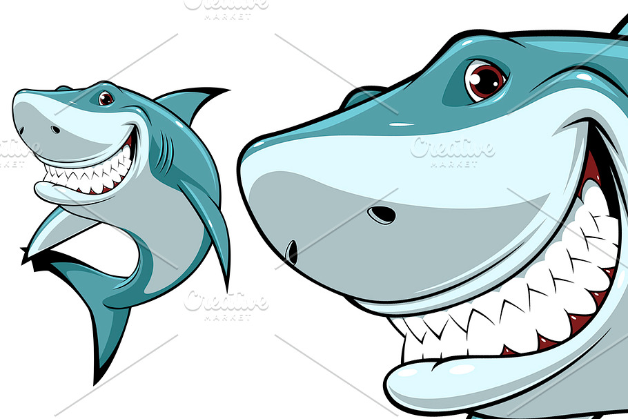  Funny white shark in Illustrations - product preview 8
