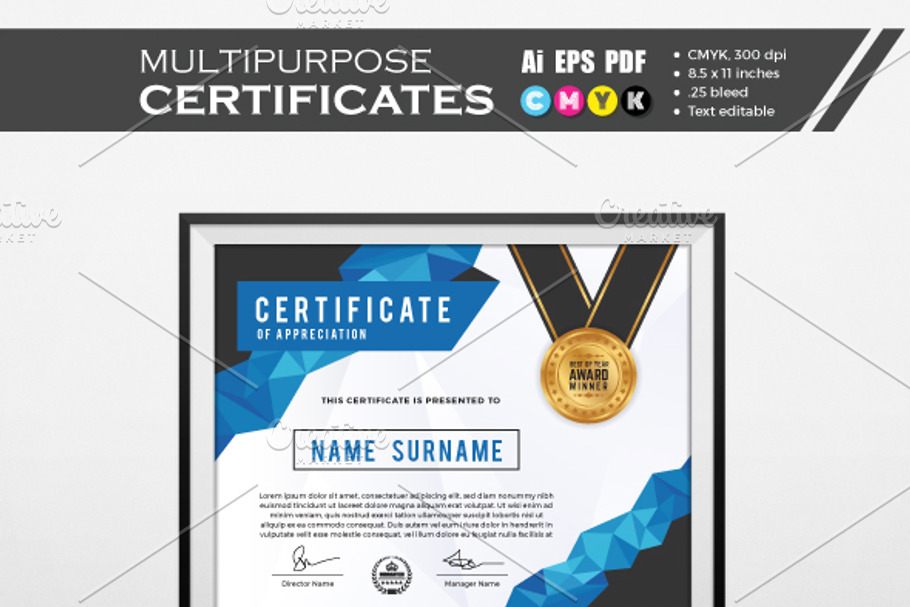 Modern certificate template 