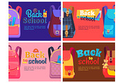 Backpacks for Children with School Stationery Sets