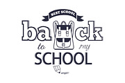 Back to my School Black-and-White Isolated Sticker