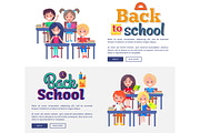 Back to School Collection of Posters on White