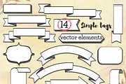 Simple Tags - 14 vector elements
