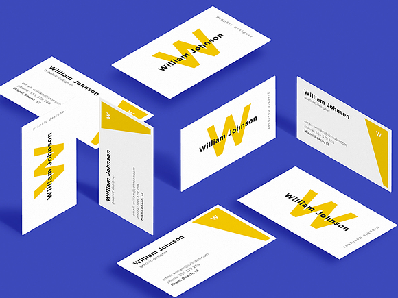 Minimal YLW Business Cards in Business Card Templates - product preview 1