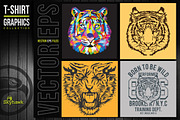 Vectors tiger t-shirt graphics