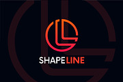 L letter linear logo icon emblem