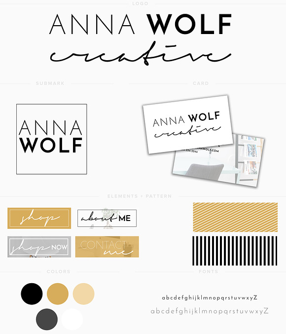 Logo & Brand Kit - Anna Wolf in Logo Templates - product preview 2