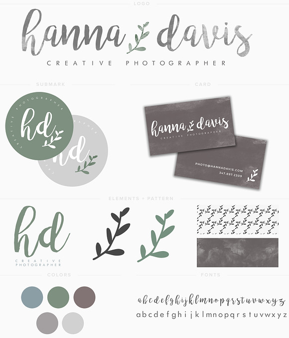 Logo & Brand Kit - Hanna Davis in Templates - product preview 2