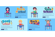 Back to School Collection of Posters with Pupils