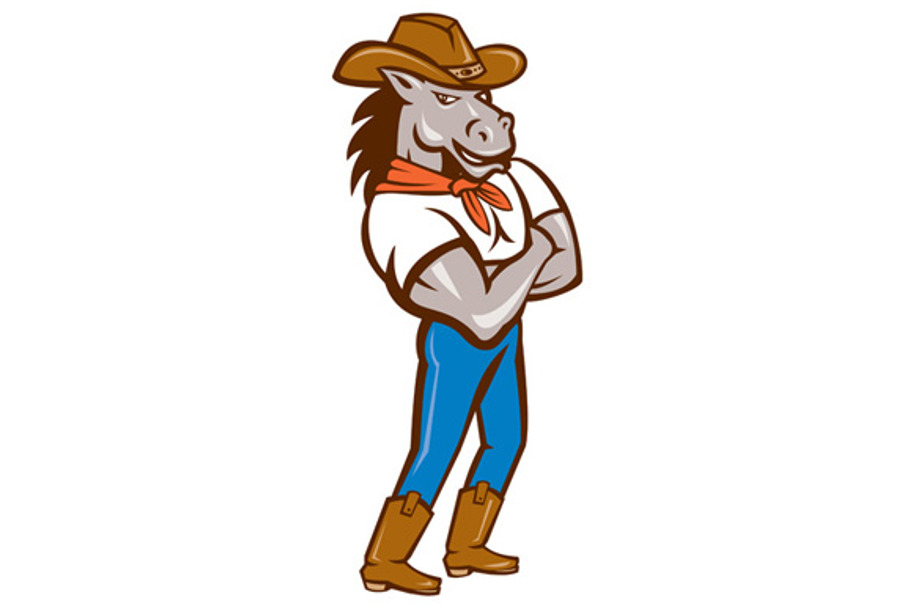 Cowboy Horse Arms Crossed Standing C