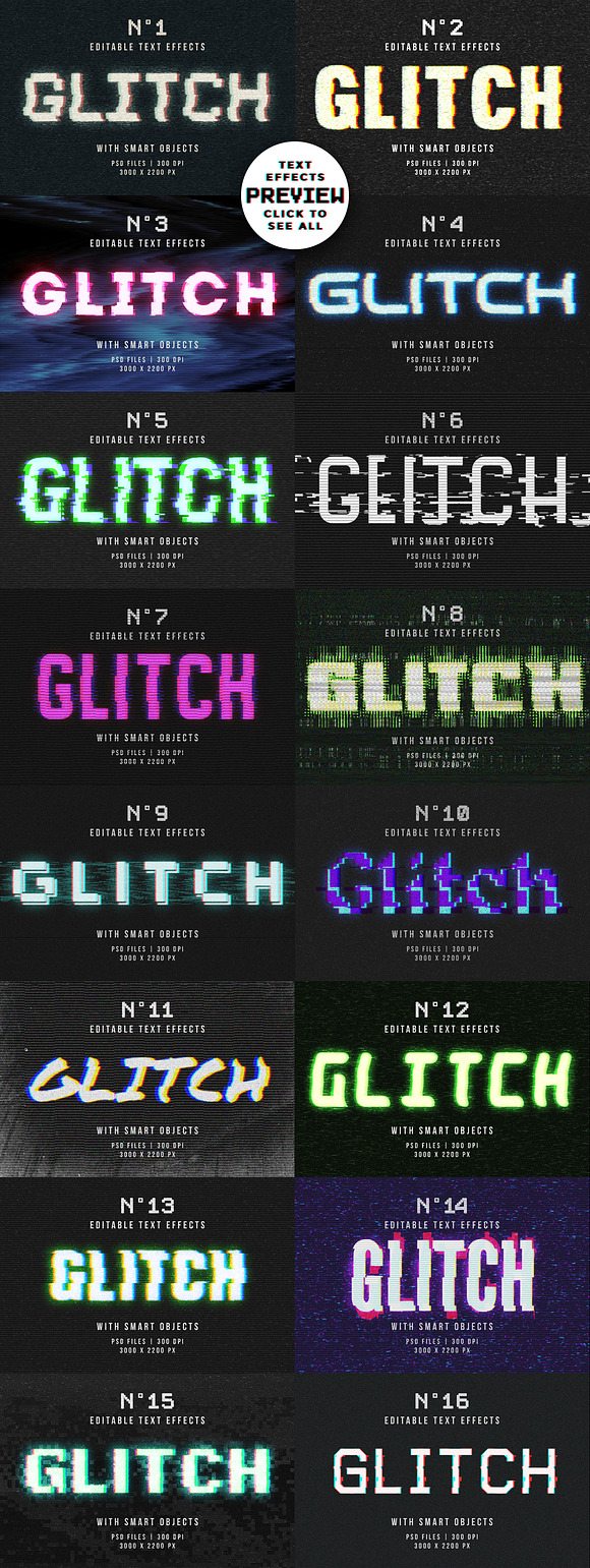 Glitch text effects for Photoshop in Photoshop Layer Styles - product preview 3