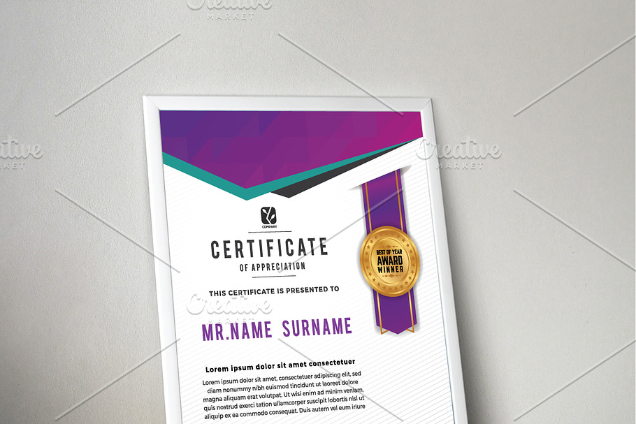 Vertical multipurpose certification in Stationery Templates - product preview 8