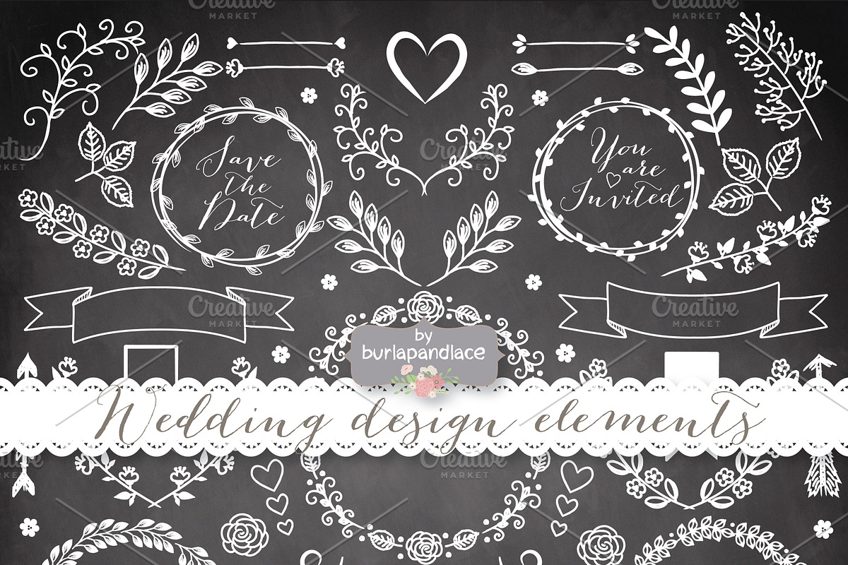 Vector wedding design elements in Illustrations - product preview 8