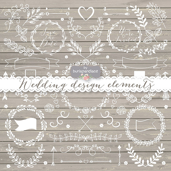 Vector wedding design elements in Illustrations - product preview 1