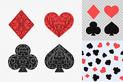 Set of playing card suits