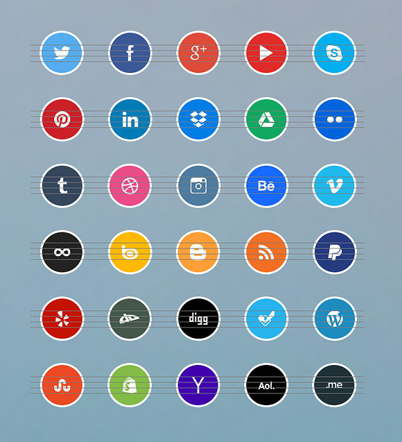 Social Icons - Sticker model in Graphics - product preview 1