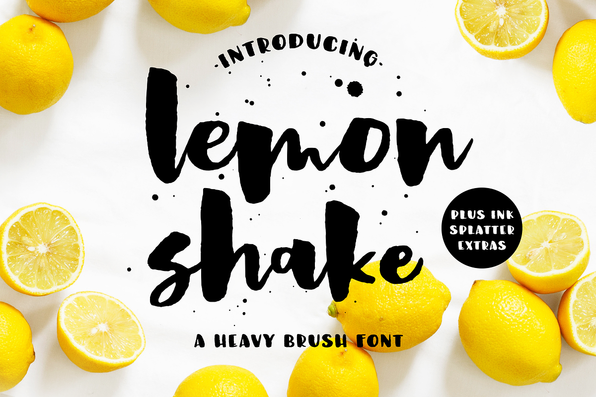Lemon Shake, a heavy brush font in Script Fonts - product preview 8