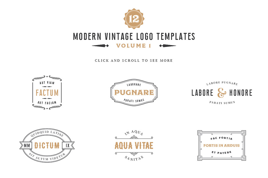 Vintage Label & Logo Templates in Logo Templates - product preview 8