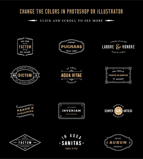 Vintage Label & Logo Templates in Logo Templates - product preview 2